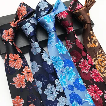 Tovarniško Novost 8,5 CM Klasični Indijski Oreh Cvetje 100% Svile Mens Vezi Cvetlični Dodatki za Žakarske Tkanine za Moške Kravatni Vratu Kravato