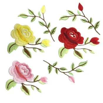 Vezenega Obliži Železa-Na Cvetje, Listje Appliques Dekorativni Dodatki Handwork DIY Odeja Za Krpanje majhnosti Fine