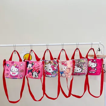 Kawaii Sanrio Anime Risanke Kittys Študent Platno Vrečko Ramenski Messenger Bag Kt Mačka Različico Majhno Krpo Vrečko Dekle Darilo