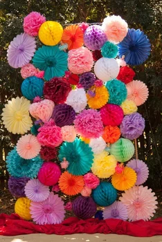 29 Barv na voljo!! Svileni papir pompom venci poročno dekoracijo 16inch(40 cm) 28piece/veliko DIY barvita papir cvet vrtnice