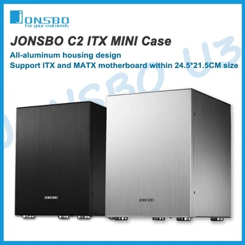 JONSBO C2 Desktop Mini ITX Računalnik Ohišje MATX Aluminija Mala Šasije za Podporo ATX Napajanje 3.5