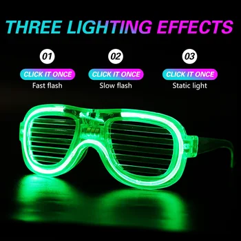 Odrasli Otroci LED Očala Svetlobe Stranka sončna Očala Mardi Gras Žareti V Temno Shutter Shades Neon Flash Božič, Rojstni dan Maškarada