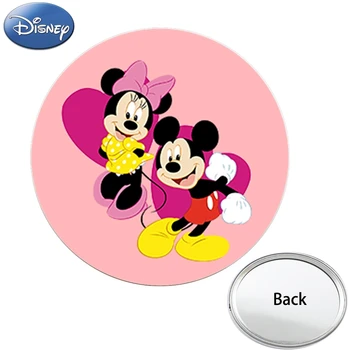 Disney Minnie Mickey Mouse Enostranski Krog Fotografija Natisnjena Žep Ogledala Kompakten Prenosni Ličila Ogledala za Torbici 2022 MIK82