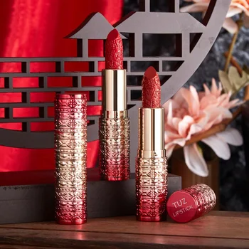 Svetloba LuxurySoft Megle Šminka Kitajski Slog Mat Žamet Reliefni Vibrato Eksplozije Non-stick Pokal Šminka Ličila Kozmetiko
