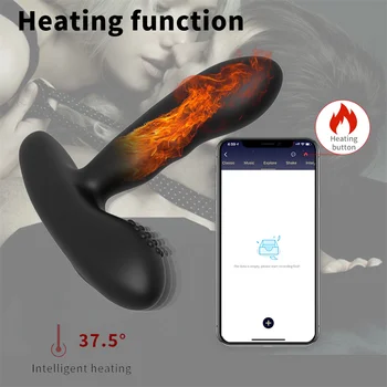 App Nadzor 12 Vibracije, Frekvence Silikonski Analni Seks Igrače Butt Plug Za Moške Prostate Massager Analni Vibrator, Ogrevanje Funkcija