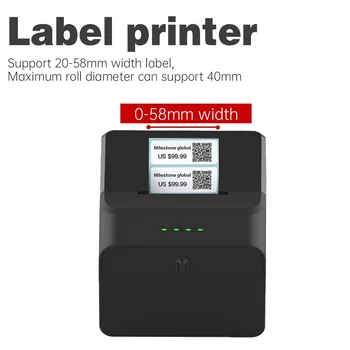 Brezžični Toplotne črtne kode Tiskalnik za Nalepke 58mm Papirja, Namizni Tiskalnik za Etikete/Prejemu Nalepke USB / Bluetooth Komercialne