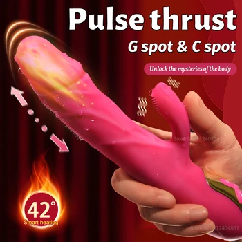 Rose Vibratorji za Ženske Klitoris Stimulator Ženski Thrusting Dildo Odraslih Sexy Igrače Masturbators Palico Nekaj Erotično Sex Stroj