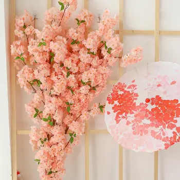 Umetne Rože Rastlin Bonsaj Poročno Dekoracijo Rastlin Steno Češnje Cvetovi Pomladi Sakura DIY Dekoracijo