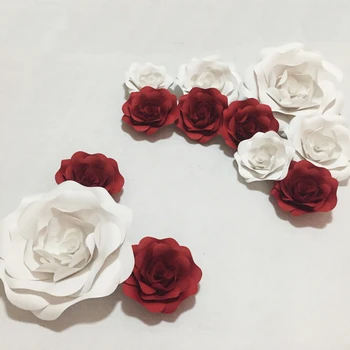 12pcs Simulacije Kartonske Velikan Papir Rose Cvetje Predstavitev Poroko Kulise Rekviziti flores artificiais par decora o