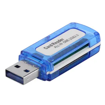 Prenosni 4 v 1 Memory Card Reader Multi Card Reader USB 2.0, Vse v Enem Cardreader za Micro SD TF MS Micro M2