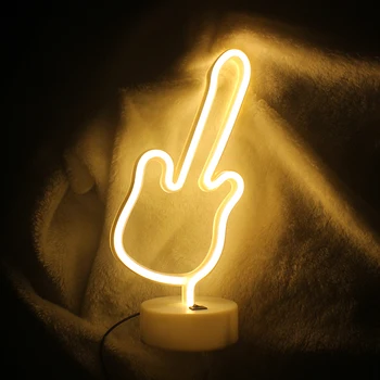 Wanxing Neonsko Žarnico, S podnožjem Kitara Oblikovan LED Neonski Znaki USB Ali Baterijski Pogon Za Dom Trgovina Otroci Soba Dekor Brithday Božič Darilo