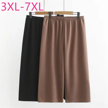 Novo 2021 dame poletje plus velikost capri hlače za ženske velika svoboden priložnostne elastične kratke hlače kaki črni 4XL 5XL 6XL 7XL