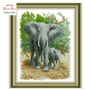 Needlework,DIY DMC Navzkrižno šiv,Kompleti Za Vezenje kompleti,Natančno Natisnjeni sloni Vzorce, ki Štejejo Navzkrižno Šivi