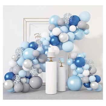 20Sets Modra, Srebrno Sivi Oblački Arch Garland Kit Konfeti Latex Baloni za Poroko Poročni Tuš Rojstni Odlikovanja
