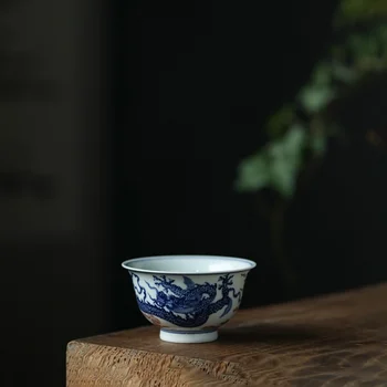 Chai Peči Bambusa Klobuk Modro in Belo Glazuro Rdeče Tureen Tea Cup Pot Velike Jingdezhen Ročno Kung Fu Čaj Čaj, zaradi Česar Naprava