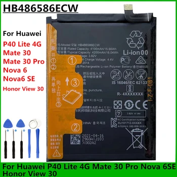 Original 4200mAh HB486586ECW Baterija za Huawei P40 Lite 4G Mate 30 Mate30 Pro Nova 6 Nova6 SE / Čast Ogledati 30 V30 Mobilni Telefon
