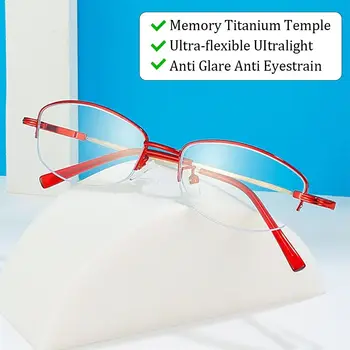 Anti-Modra Svetloba Obravnavi Očala Pol Okvir Super Prilagodljiva Zaščita Oči Ultra Lighth Urad Očala Za Moške, Ženske