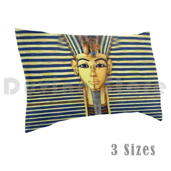 King Tut Gold & Blue Lapis Vzglavnik Natisnjeni 35x50 King Tut Tutankhamun Tutankhamen Kraljica Nefertiti