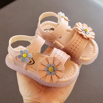 Dekleta ShoesFlowers Sladko, Mehko Otrok Plaži Čevlji Otroški Poletni Cvetlični Princesa Moda Srčkan Visoke Kakovosti