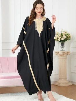 Nov Slog Muslimanskih Abaya Muslimansko Obleko Za Ženske Vezenje Dolge Črne Obleke Lady Afriške Ženske Oblačila Dubaj Islamska Oblačila