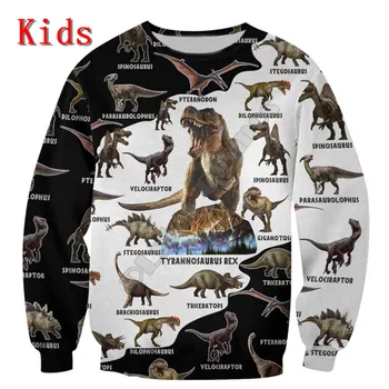 Ljubezen Dinozaver Puloverji, T-shirt 3D Tiskanih Otroci Majica Dolg Rokav Fant Za Dekle Smešno Živali, Pulover 19