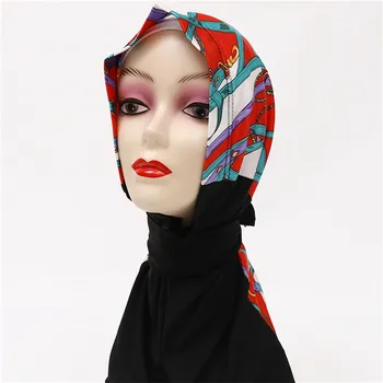 Trak Sponke Dihanje Headscarf Malezija Muslimanskih Afriške Klobuk Pokrivala Ženske Natisnjeni Headscarf Prostem Temperament Kape