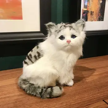 Simulacija Mačka Model Specializiranimi za umetno Krzno, 3D Pogled Lepa Žival Model Plushies Dekoracijo Različnih Mačka Plišastih Igrač, Plišastih Doma Dekoracijo