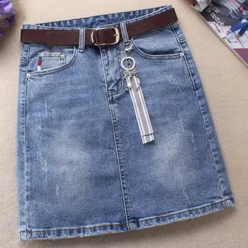 2022 pomlad Moda za Ženske Krila Denim Visoko Pasu Stretch paket Mini hip a-line jeans Krilo