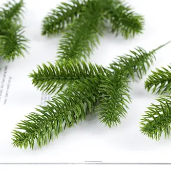 6Pcs Zeleni Bor Božič Listi Okraski Za Dom iz Plastičnih Vaze Za Poroko Dekorativne Rože Venci Diy Umetne Rastline