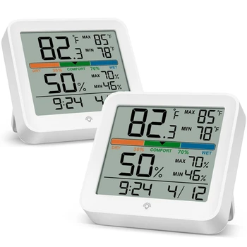 Promocija! 2 Paket Digitalni Termometer Zaprtih Higrometer Ura Koledar Kalibracijo Ozadja , Merilnik Temperature In Vlažnost Monito