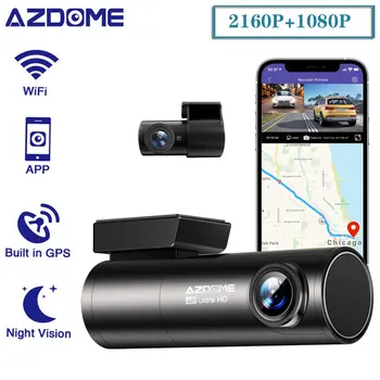 AZDOME M300S Dash Cam Glasovni Nadzor 4K Wi-Fi, GPS, Avto DVR Vozila Fotoaparat 2160P Ultra HD Night Vision 24H Parkiranje Zaslon Diktafon