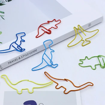 10 Kos Zabavno Oblikovan Dinozaver Sponke Zaznamek Posnetke Pisarniški Material za Študente Otroci Učiteljev Dinozaver Premazani Papir Posnetke