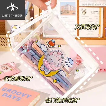 anime šolske potrebščine svinčnik bag torbica pen nazaj v šolo pregleden svinčnik srčkan korejski vrečke mirovanju