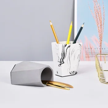 Geometrija cementa svinčnik multi-funkcionalne preprost kozmetični krtačo za shranjevanje vedro namizje ustvarjalne osebno Vaza Dekoracijo
