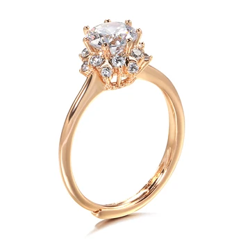 585 Rose Gold 1 Karati CZ Diamond Ring Set za Ženske, Moške Luksuzni Posla Bizuteria Anillos Nakit 2022 Nova