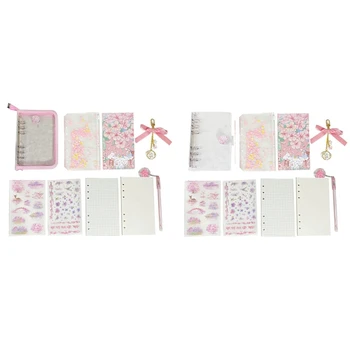 A6 Sakura Svoboden Listov Zvezek Nastavite 90 Listov Knjige Veziva Mlečni Češnje Cvetovi Veziva Revije Knjige