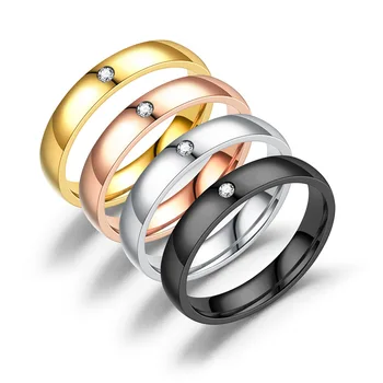 Novi Korejski Manjšinskih Fadeless Titana Jekla Diamond Ring Set Ženskih Gladko Nerjavno Jeklo Ljubitelje Prstan Na Debelo Nakit