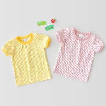 Mehko dihanje newborn baby bluzo poletje kratkimi rokavi za malčke otroci vrhovi 100% bombaž otroci majica oblačila za fantka outwear 0-2t