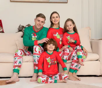 2022Christmas Družino Pižamo Nove Kakovostne Tkanine, Modna Božič Tiskanja Topel Božič Družinski Ujemanje Staršev Otrok Nositi Otroška Oblačila