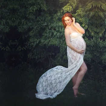 Porodniški Fotografija Rekviziti Nosečnice Dolgo Elegantno Obleko Romantično Fotografijo Ustrelil Fancy Kostum