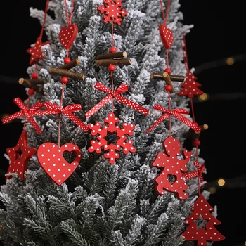 3D Božični Okrasek, Lesene Visi Obeski Star Xmas Tree Bell Božični Okraski Za Dom Navidad