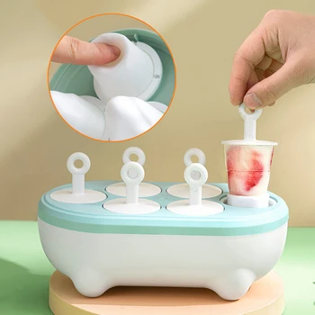 Sendvič Ice Cream Silikonski Matrica Domače Večkratno uporabo Popsicle DIY Šablono z Ročajem za Poletje Enostavno Čiščenje Škatla za Shranjevanje