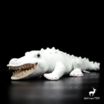 Redki Mehko Albino Alligator Model Plišaste Igrače Resničnem Življenju Plišastih Beli Krokodil Lutke Darilo Okraski