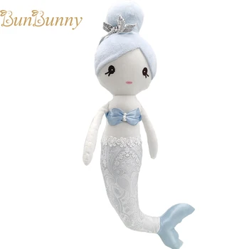 Modra Princesa Sirena Krpo Igrače Darilo za Rojstni dan za Dekleta Premije, Oblikovalec Lutk Roza Polnjene morska deklica Dolly Ročno Rag Doll
