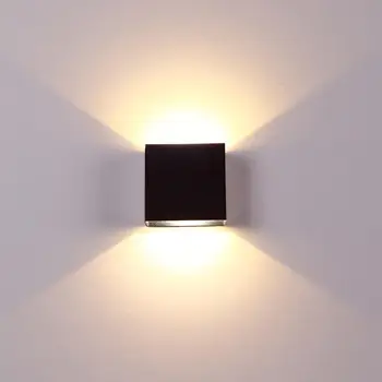 Novo 6W LED Nepremočljiva Stenska Svetilka iz Aluminija Notranji Zunanji Steni Navzgor, Navzdol Stensko Svetilko Matte Black Wall Mount luç Bela Svetloba