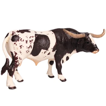 Plastični Texas Longhorn Bika Goveda Živali figuric Statične Srčkan Model Collection Krava Model Igrače za Otroke