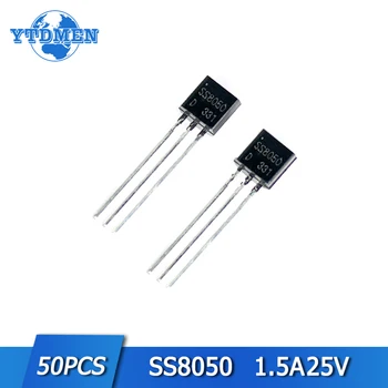 50pcs SS8050 Tranzistor Tranzistorji, Diode nastavite Silicij NPN to-92 25v 1.5 Elektronskih Komponent Triode BJT Tranzistor kit Na Zalogi