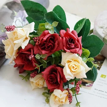 DIY Stranka Dekoracijo Letnik Svile Umetno Cvetje Small Rose Poročna Ponaredek Cvetje Festival Dobave Doma Dekor Šopek