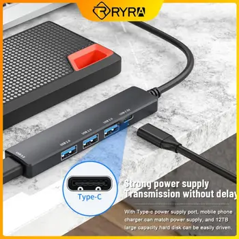 RYRA 5 Vrat MultiSplitter Adapter Suporte Zvezdišče USB C HUB 3.0 Tip-C 3.0 Za Pesta Strele Macbook Razširitvene Postaje, PC Oprema