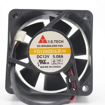 Original FD126025LB-N 6025 12V 0.08 A 6 CM 2-žice hladilni ventilator